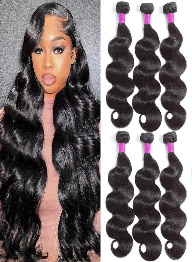 Flady 12A Brazilian Human Hair Bundles Body Wave 3 Bundles Human Hair 18 18 18 Inch Virgin Hair Bundles Deals Human Hair Weave Body Wave Human Hair Extensions Natural Color - Image 1