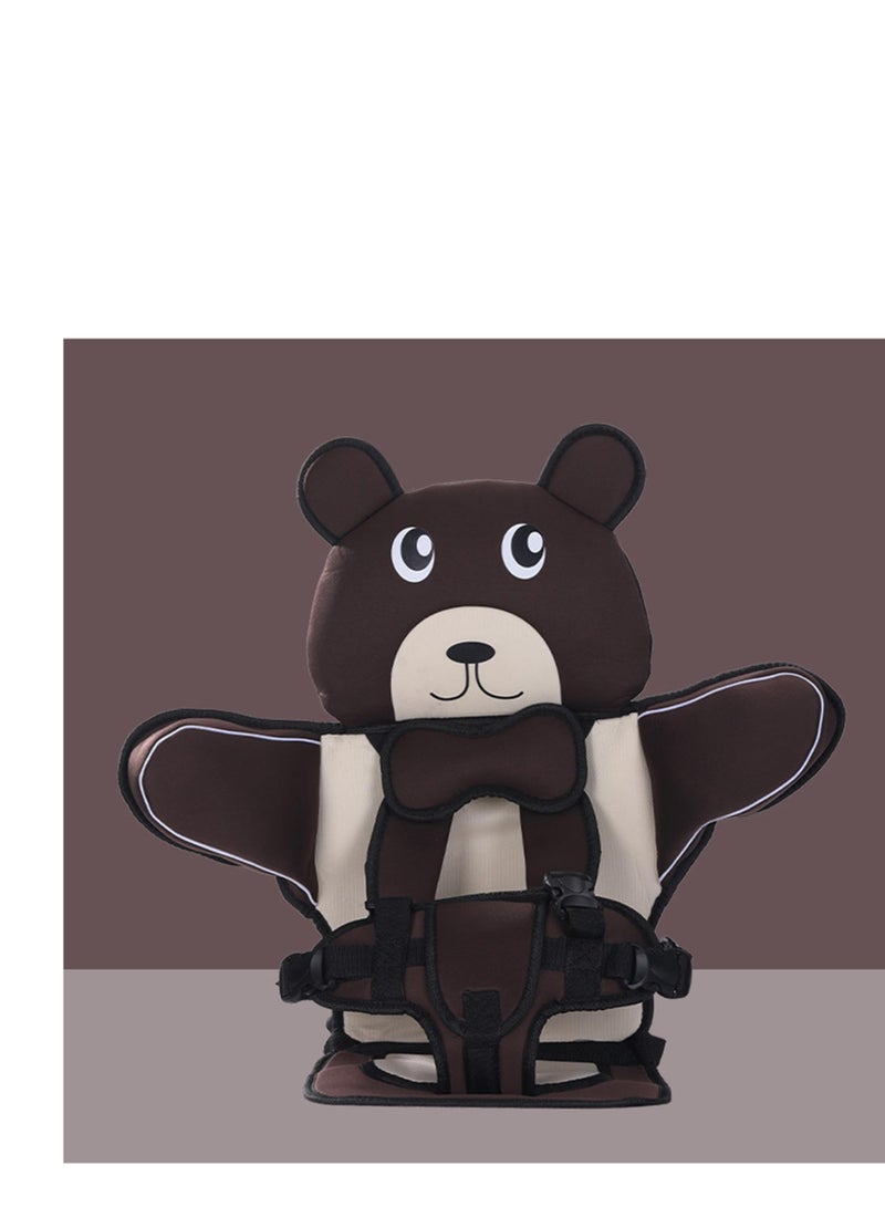 SYOSI Portable Car Small Strap Seat Pad for Boys & Grils, General Car Safety Strap Booster Pad, Carseat Safe Straps Pads (Brown) - Image 3