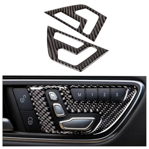 NIUHURU Compatible with Mercedes Benz CLA GLA 250A Class 2015-2019 Carbon Fiber Seat Button Cover Decal Car Interior Accessories - Image 1