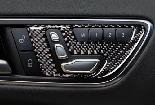 NIUHURU Compatible with Mercedes Benz CLA GLA 250A Class 2015-2019 Carbon Fiber Seat Button Cover Decal Car Interior Accessories - Image 3