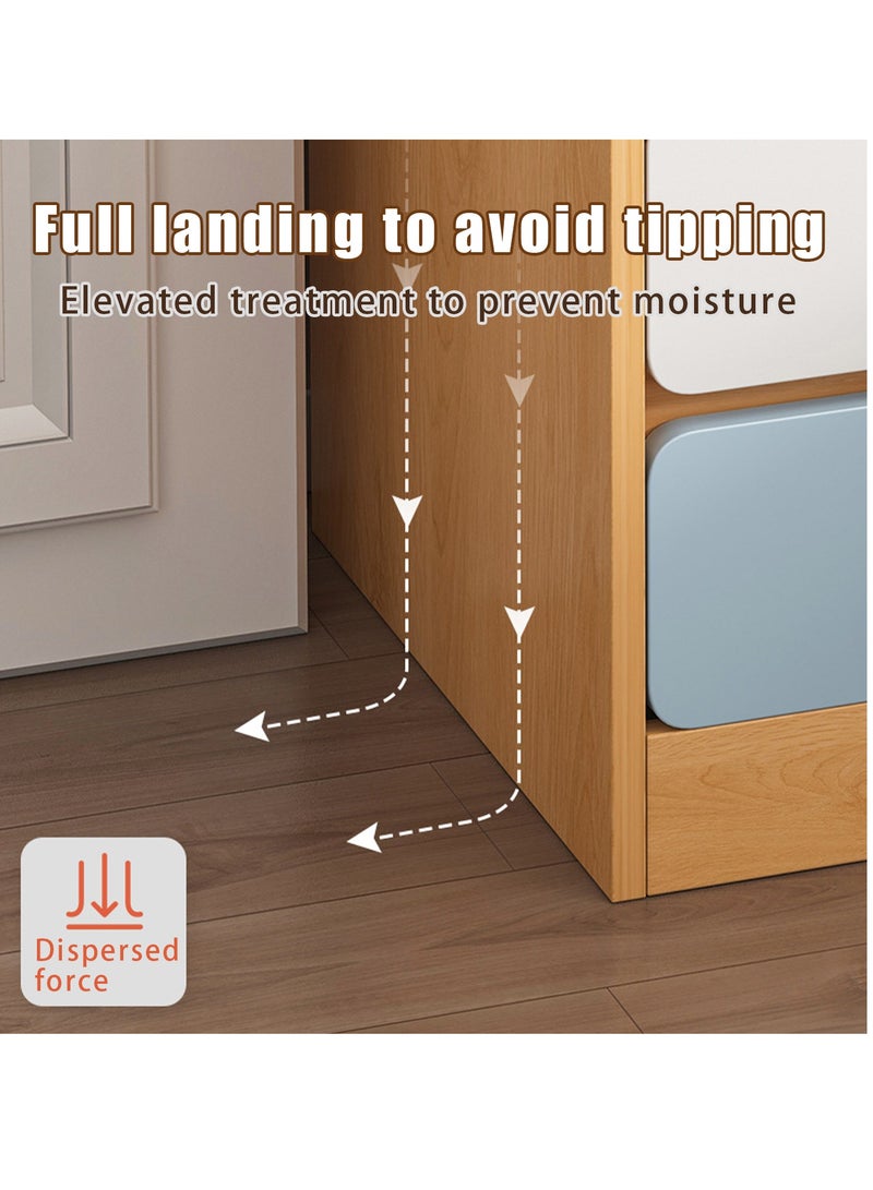 Hihonor 30cm Drawer Bedside Cabinet with Pulls, Three Drawer Storage Cabinet, Simple Modern Style Ultra-Narrow Bedside Mini Storage Cabinet for Narrow Space (Maple Colour) - Image 4