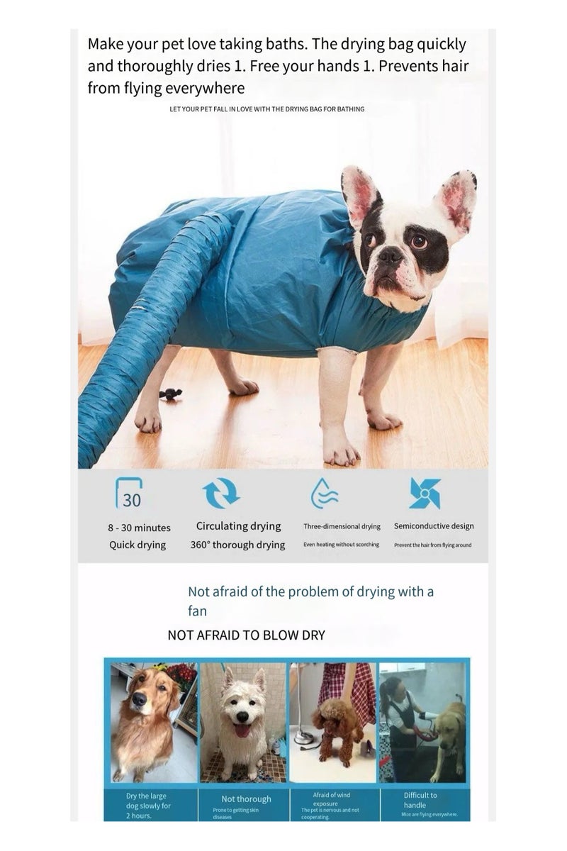 Pet drying bag, portable dog drying bag, pet cleaning and beauty hair room, suitable for drying small and medium-sized dogs and cats (L size) - Image 2