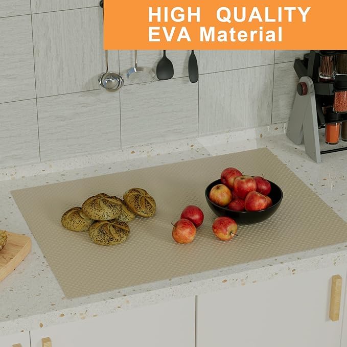 ElastPro (45 cm X 1.5 m) Beige Anti-Slip EVA Mat for Fridge, Kitchen Drawer, Shelf Liner (RoundDots Texture Beige) - Image 5