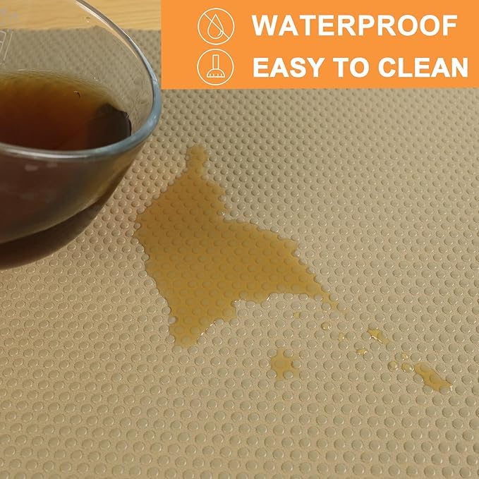 ElastPro (45 cm X 1.5 m) Beige Anti-Slip EVA Mat for Fridge, Kitchen Drawer, Shelf Liner (RoundDots Texture Beige) - Image 4
