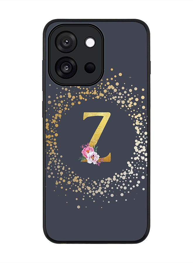 Stylizedd For OnePlus 13s / 13T Case,Slim fit Camera Protection, Shockproof Thin Phone cover  - Custom Monogram Floral - Z  (Grey )