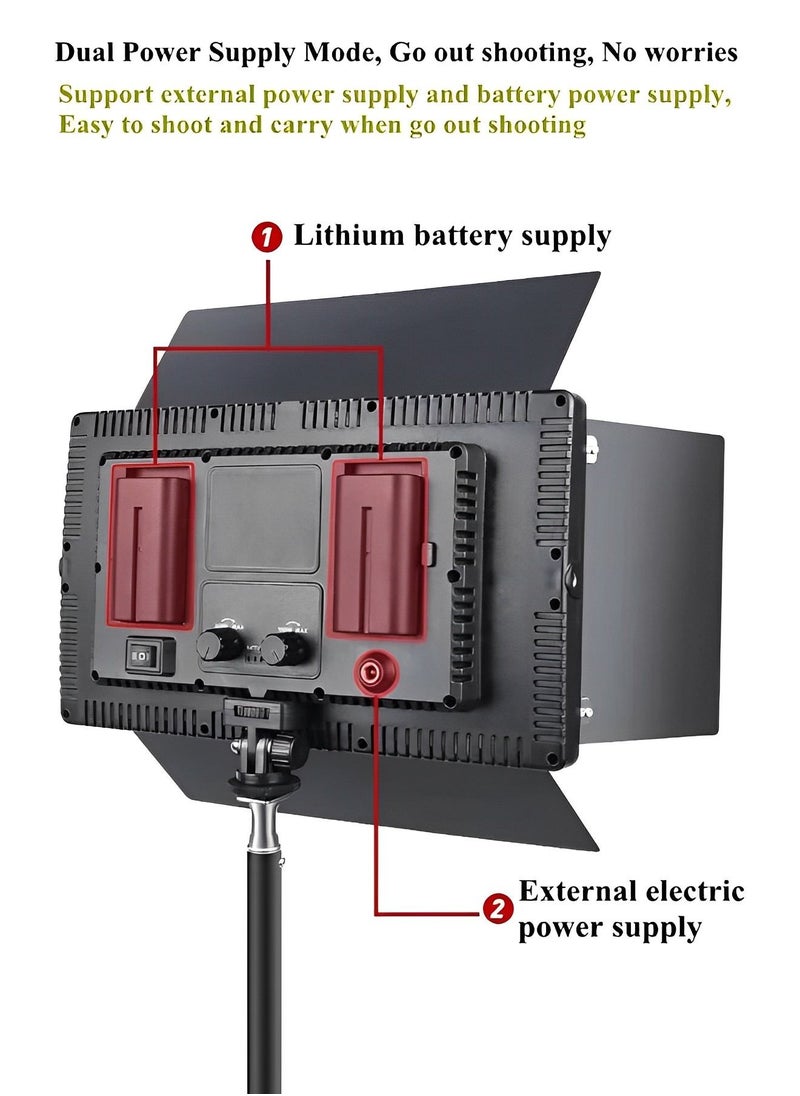 Generic - led panel lights, Professional Photo & Video LED Light Kit Pro Led 800 Dual Power Supply, Adjustable Brightness & Color 3200-6500k, led light panel Best For Shooting - Image 1
