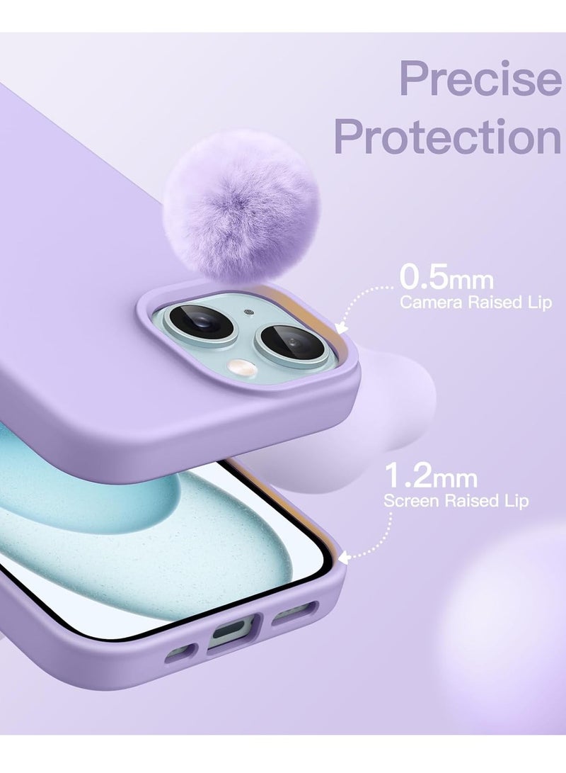 Silicone Case Compatible with iPhone 15 6.1 Premium Silicone Full Body Protection purple - Image 3