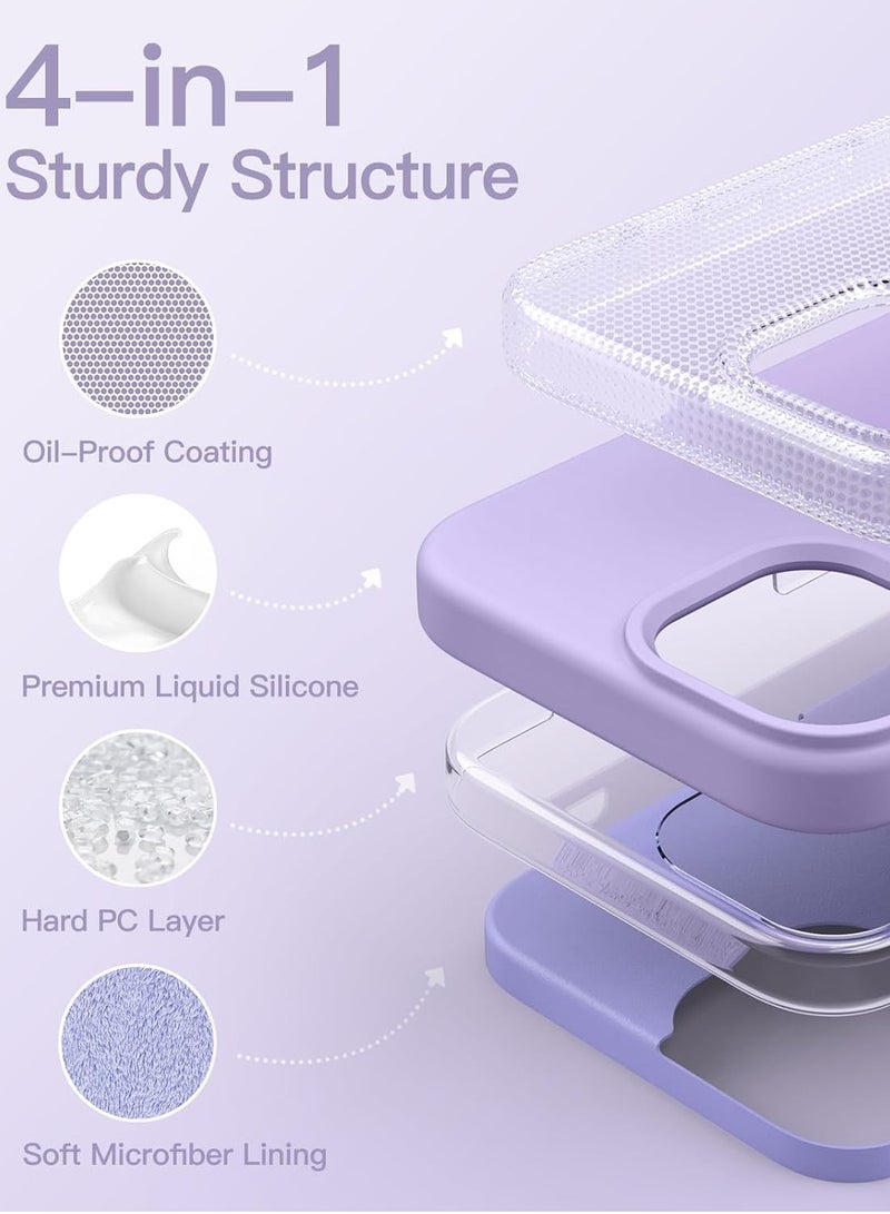 Silicone Case Compatible with iPhone 15 6.1 Premium Silicone Full Body Protection purple - Image 4