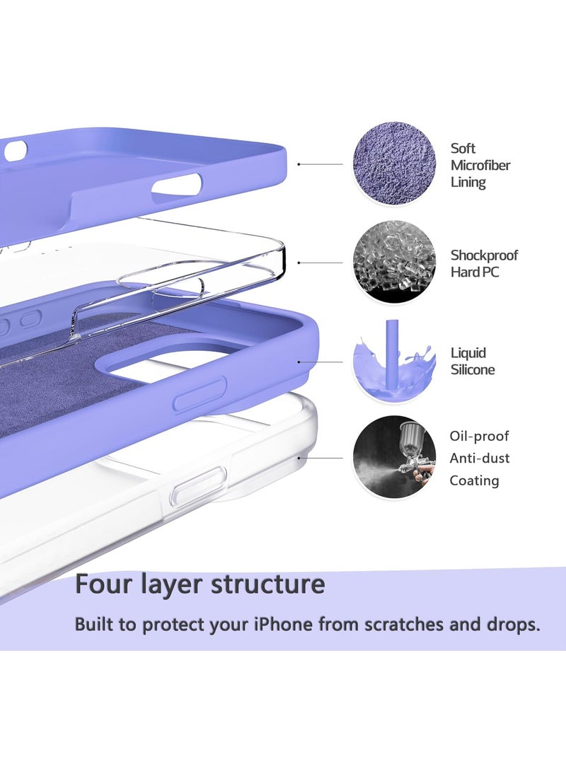 ACLIX Premium Liquid Silicone Case for iPhone 15 Slim Fit, Soft Touch with Microfiber Lining & Enhanced Camera Protection - Durable & Anti-Fingerprint | Light Purple - Image 2
