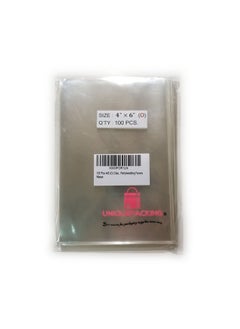 UNIQUEPACKING 100 Pcs 4X6 Inches (O) Clear Flat Open End Cello Cellophane Bags Good For Bakery Party/Wedding Favors 1 Pack / 100 Pieces  - Image 1