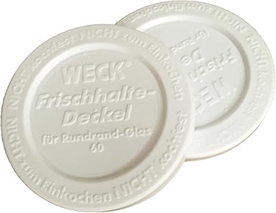 WECK Weck Jar Keep-Fresh Plastic Lids, 2-pack (Small) Fits models 080, 755, 760, 762, 902, 763, 764, 766, 905, 975, 995 - Image 1