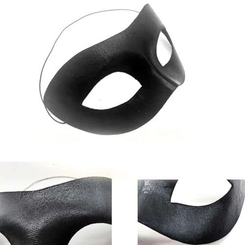 AIYAYI Masquerade Mask for Men， Halloween Black Masquerade Masks Faux Leather - Image 4
