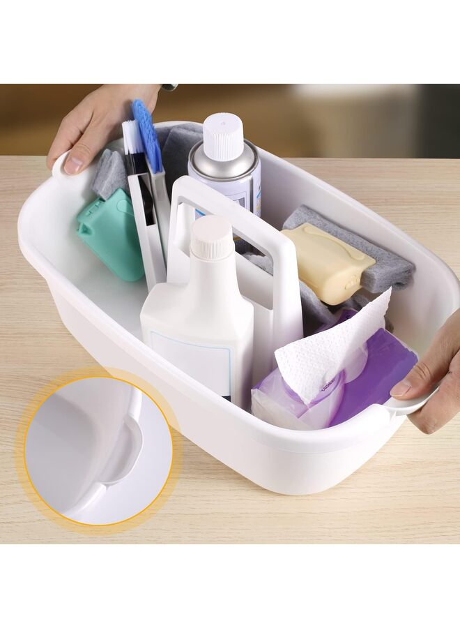 2PCS Cleaning Supply Caddy, Shower Caddy Tote, Divided Basket Bin with Handle for Dorm, Bathroom, Garden, Kitchen, Cleaning Supplies,Under Sink Tool Storage Caddy(GREY) - Image 5