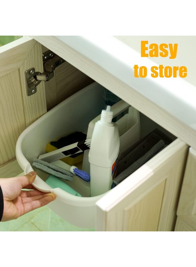 2PCS Cleaning Supply Caddy, Shower Caddy Tote, Divided Basket Bin with Handle for Dorm, Bathroom, Garden, Kitchen, Cleaning Supplies,Under Sink Tool Storage Caddy(GREY) - Image 4