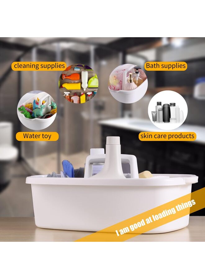 2PCS Cleaning Supply Caddy, Shower Caddy Tote, Divided Basket Bin with Handle for Dorm, Bathroom, Garden, Kitchen, Cleaning Supplies,Under Sink Tool Storage Caddy(GREY) - Image 2