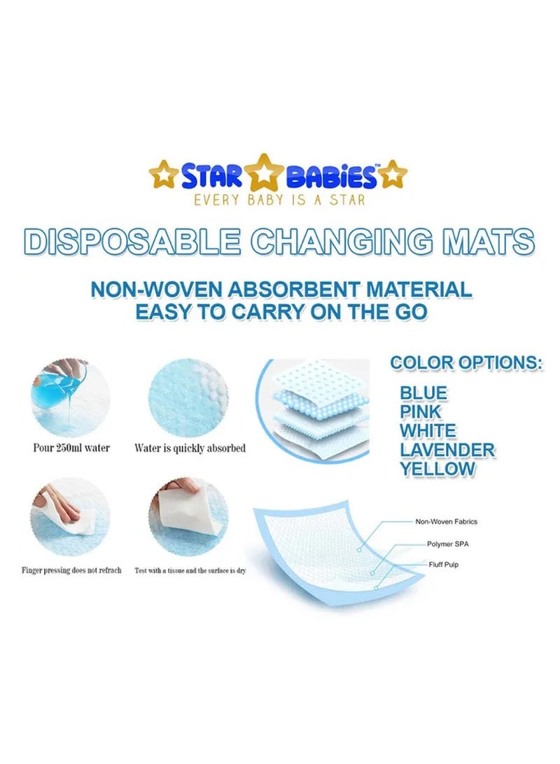 STAR BABiES Combo Pack Disposable Changing Mat 80Pcs Scented Bag 10Pcss Bibs 70Pcs   Pink  - Image 4