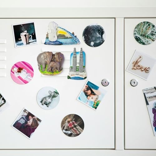 Moira 3D Resin Fridge Magnets Set of 3, Southeast Asia Landmarks, Singapore Merlion, Thailand Elephants, Malaysia Twin Towers, Travel Souvenir Collection - Image 2