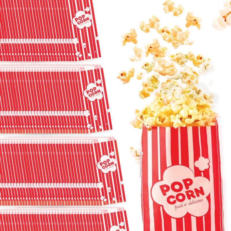 Stock Your Home 1 oz Paper Popcorn Bags Bulk 500 Pack Small Red  White Popcorn Bag Disposable for Carnival Themed Party Movie Night Halloween Popcorn Machine Accessories  Supplies Individual Servings