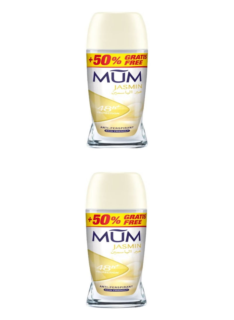MUM MUM Jasmine Antiperspirant Skin Friendly 2*75ml  (pack of 2)  - Image 1