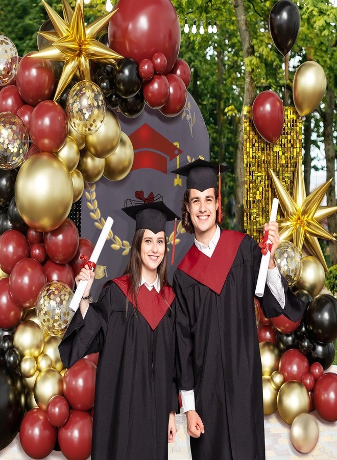 LANGASQUE Burgundy Gold Balloon Arch Kit Graduation Decorations 2026, 130Pcs Burgundy Gold Black Balloons and Foil Star Balloon with Confetti Ribbons Grad Party Decorations for College High School Class of 2026 - Image 2
