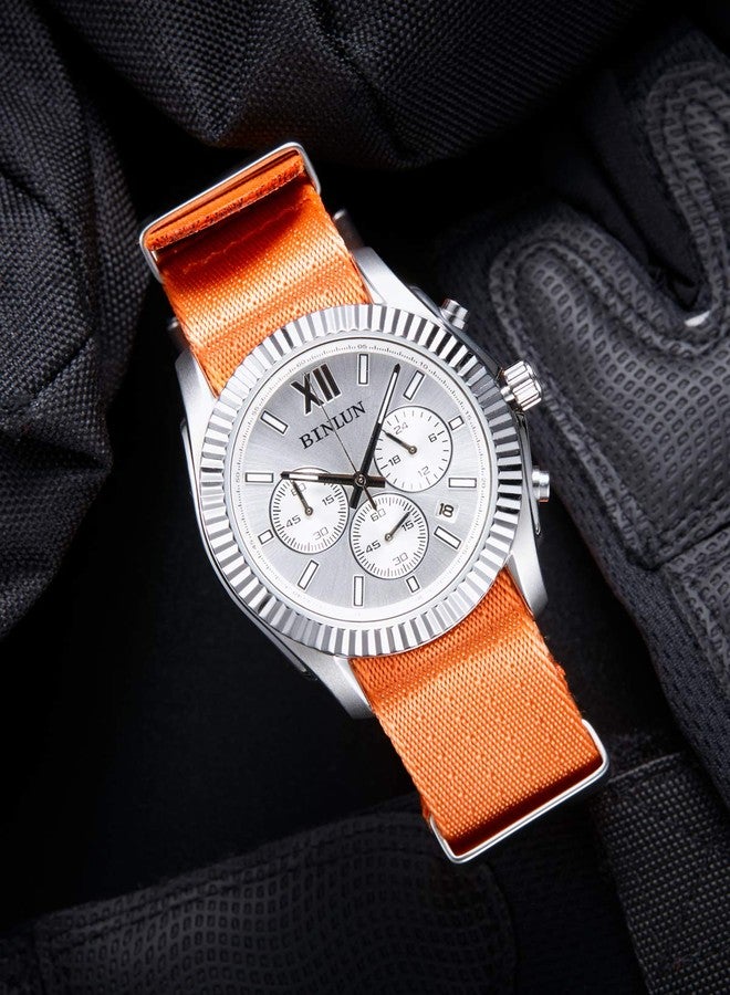BINLUN Nylon Watch Straps Thick G10 Premium Ballistic Multicolor Replacement Watch Bands with Silver/Black Stainless Steel Buckle for Men Women 18mm 20mm 22mm 24mm（Orange，18mm） - Image 5
