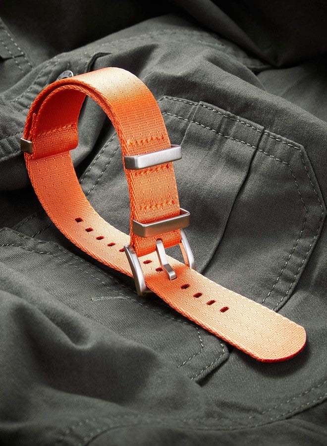 BINLUN Nylon Watch Straps Thick G10 Premium Ballistic Multicolor Replacement Watch Bands with Silver/Black Stainless Steel Buckle for Men Women 18mm 20mm 22mm 24mm（Orange，18mm） - Image 2