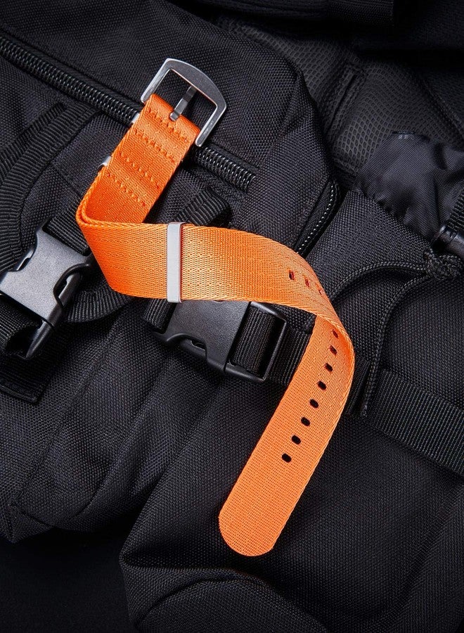 BINLUN Nylon Watch Straps Thick G10 Premium Ballistic Multicolor Replacement Watch Bands with Silver/Black Stainless Steel Buckle for Men Women 18mm 20mm 22mm 24mm（Orange，18mm） - Image 3