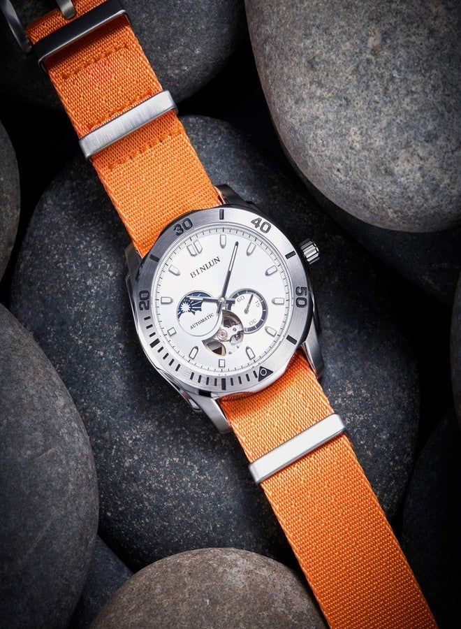BINLUN Nylon Watch Straps Thick G10 Premium Ballistic Multicolor Replacement Watch Bands with Silver/Black Stainless Steel Buckle for Men Women 18mm 20mm 22mm 24mm（Orange，18mm） - Image 4