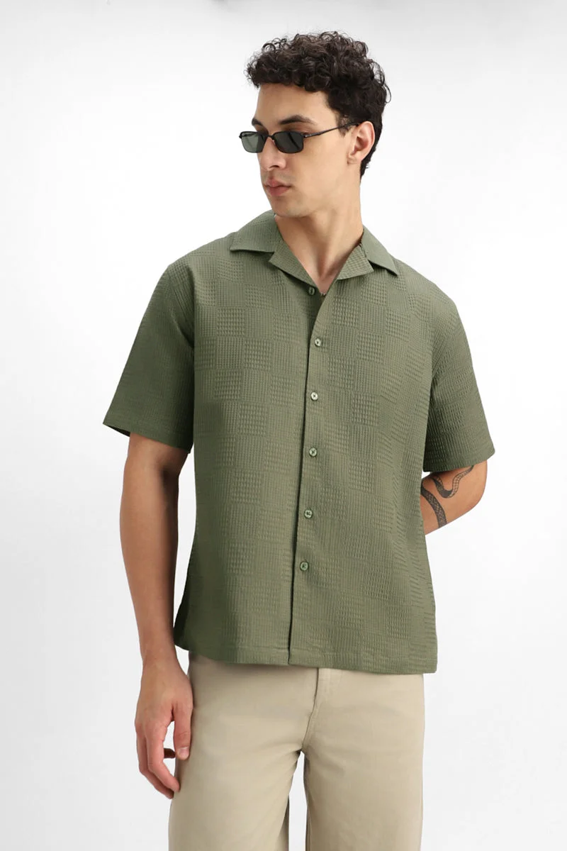 SNITCH 100% Cotton Box Fit Geometric Shirt