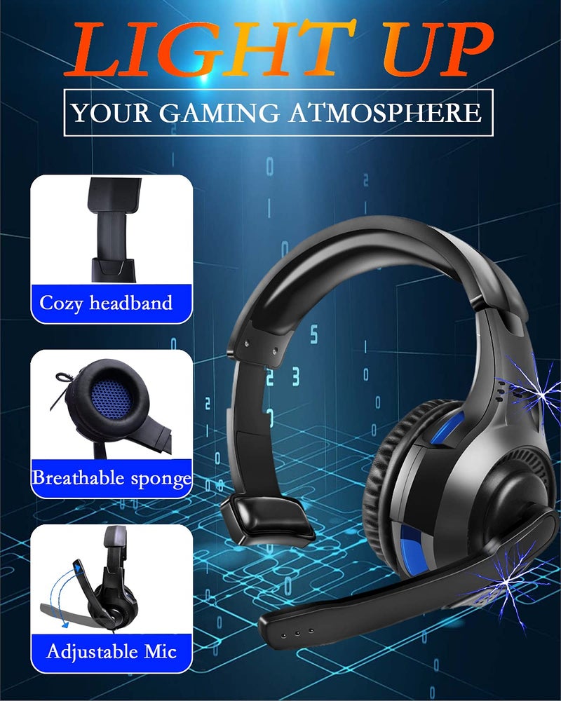Megadream One Ear Gaming Headset for PS5/PS4/Xbox Series S/Xbox Series X, Wired Online Game Unilateral Headset, 50mm Drivers|Detachable Mic|3.5mm Headphone Jack for Switch Lite, Xbox One, Laptop/Phone - Image 2