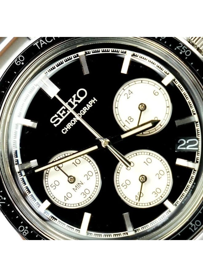 Seiko Selection Chronograph Men’s Watch SBTR055, 38.7mm Black Dial, Silver Stainless Steel Case & Bracelet, 50 m WR - Image 2