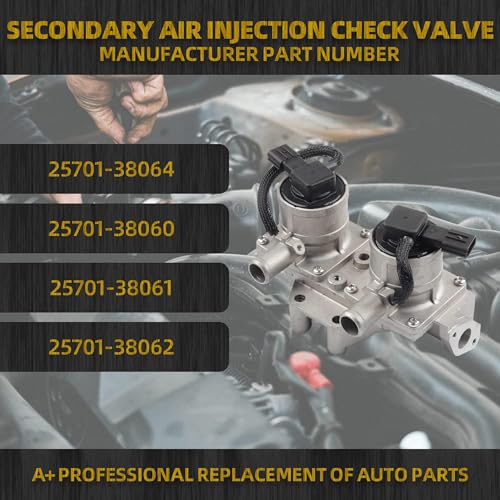 Dasbecan Secondary Air Injection Check Valve Compatible with V8 5.7L Lexus LX570 Toyota Land Cruiser Sequoia Tundra Replaces 25701-38064 2570138060 2570138061 2570138062 2570138063 911-643 119137 - Image 2
