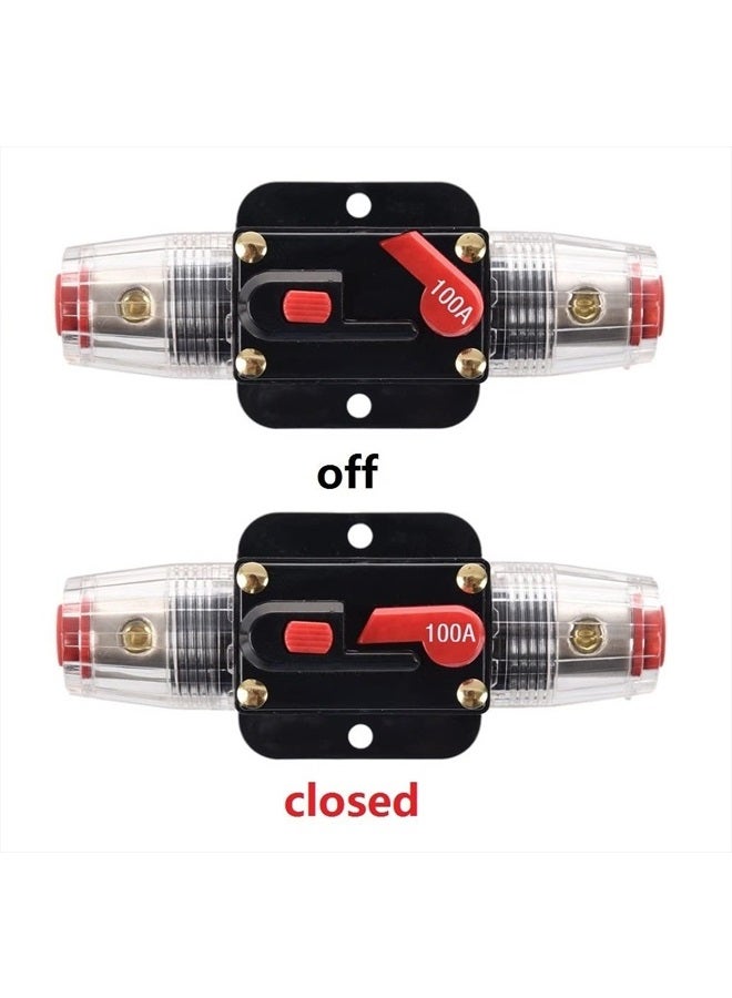 ANJOSHI 100A Auto Car Protection Stereo Switch Fuse Holders Inline Circuit Breaker Reset Fuse Inverter for Car Audio System Protection 12V-48V DC - Image 5