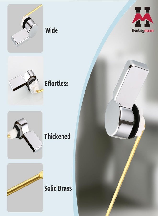 Houtingmaan Toilet Handle Replacement Kit,Toilet Handle Lever for Most Front Mount Toilets, Universal Brass Toliet Flush Handle Lever with Stainless Steel Flapper Chain,Chrome - Image 5