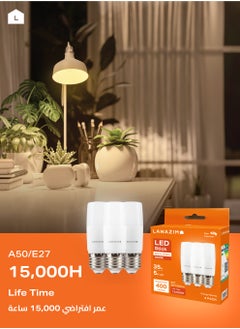 LAWAZIM 5W LED Stick E27 -6 Piece 3000K Warm White- Energy Saving 35W Equivalent Non-Dimmable Lightbulbs with 400 Lumens and a Lifespan of 15,000 Hours - for Wall Sconces, Desk Lamps, and Garage Use  - Image 4