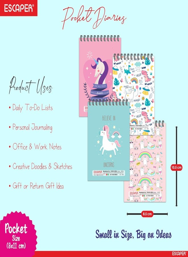 ESCAPER مفكرة جيب إسكيبر A7 (عبوة من 12 مفكرة - 10.5 × 7.5 سم)، دفتر صغير ذو غلاف حلزوني، يحتوي على 100 صفحة مسطرة مطبوعة من الأمام والخلف، دفتر أنيق صغير الحجم للملاحظات، المكتب، المدرسة والسفر - Image 3