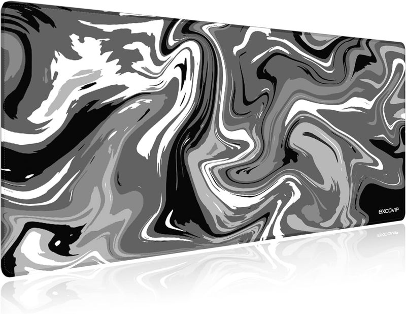 excovip Large Gaming Mouse Pad,Anti-Skid Mousepad Large Keyboard Mouse Pad Desk Mat With Stitched Edges (700X300Mm, Grey&Black) 0072 - Image 1