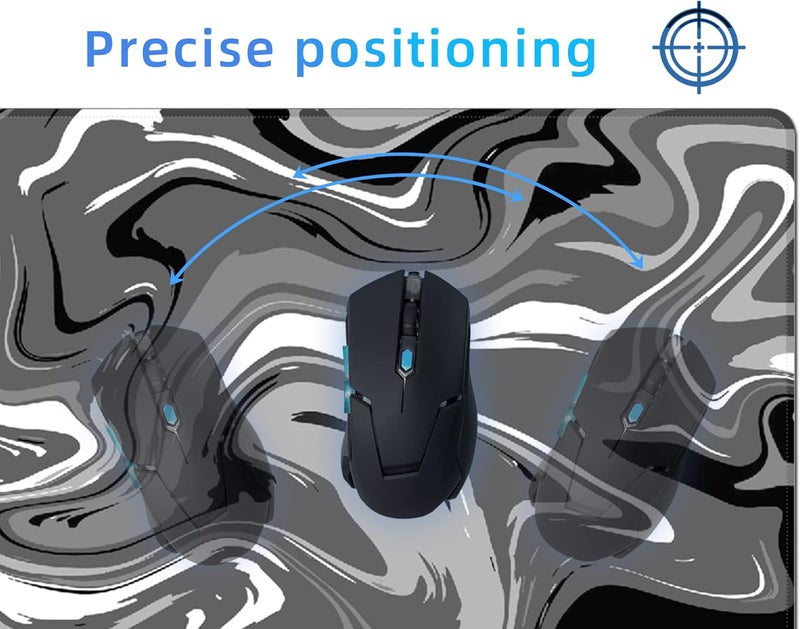 excovip Large Gaming Mouse Pad,Anti-Skid Mousepad Large Keyboard Mouse Pad Desk Mat With Stitched Edges (700X300Mm, Grey&Black) 0072 - Image 3