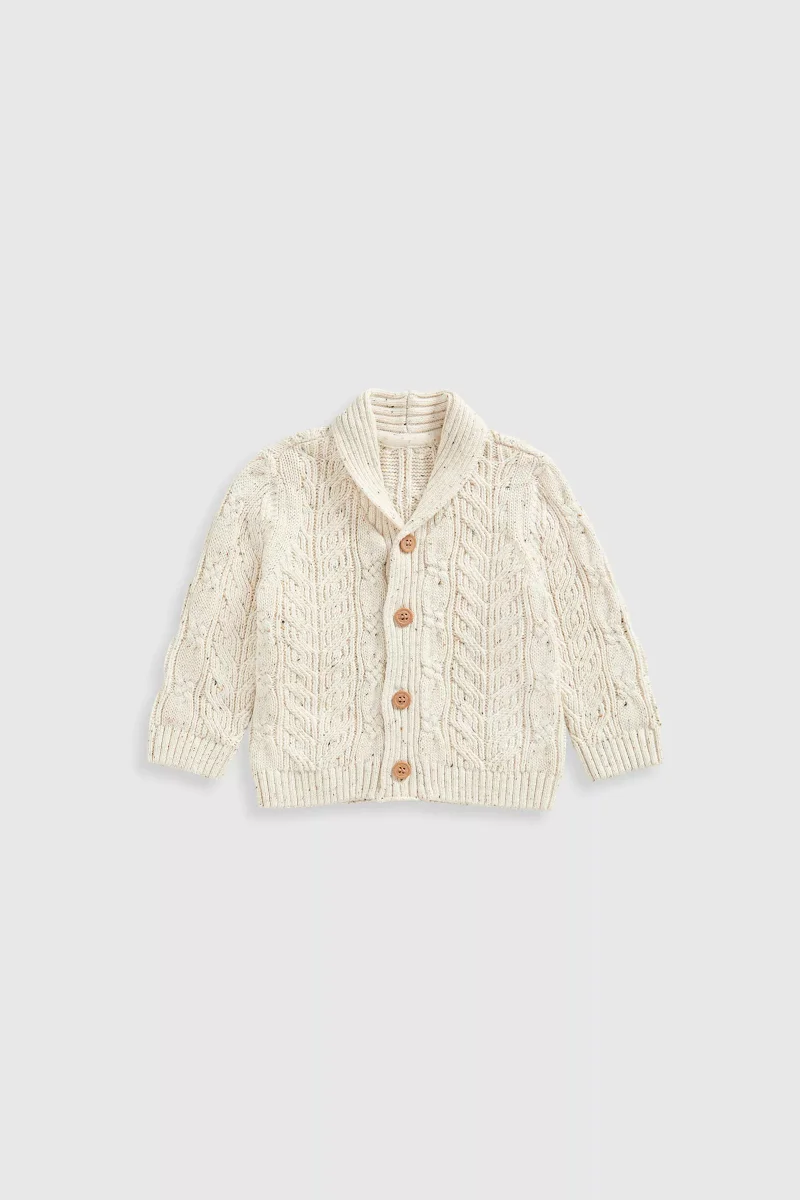mothercare Oatmeal Cable-Knit Cardigan