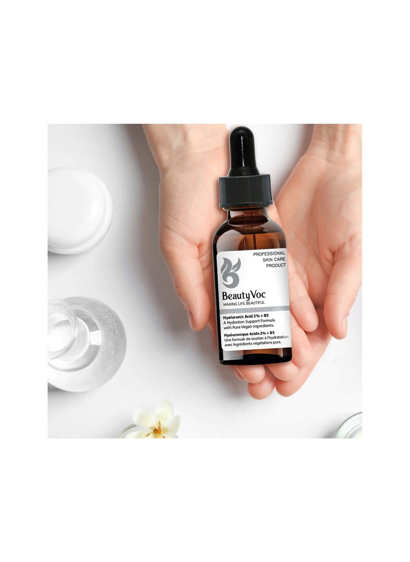 BEAUTY VOC Hyaluronic Acid 2% and Vitamin B5 Serum for Radiant Skin, Enriched with Hyaluronic Acid and vitamin B5 TO Moisture, Fostering a Plump and Hydrated Complexion, 30ml  - Image 2