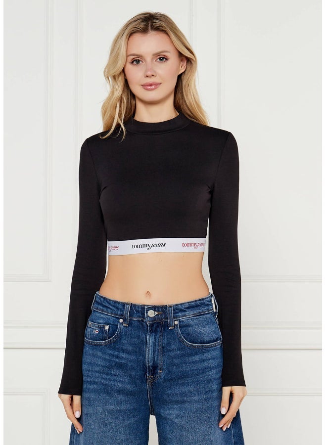 TOMMY JEANS Logo High Neck T-Shirt - Image 1