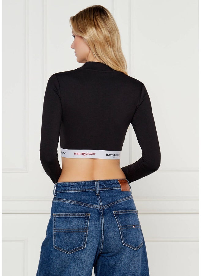 TOMMY JEANS Logo High Neck T-Shirt - Image 2