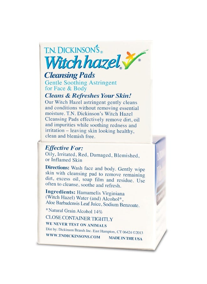 TN Dickinsons - Witch Hazel Cleansing Pads, 60 Count - Image 1