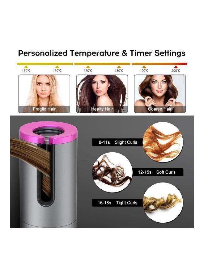 NIBEMINENT Automatic Hair Curler Black/Pink - Image 3