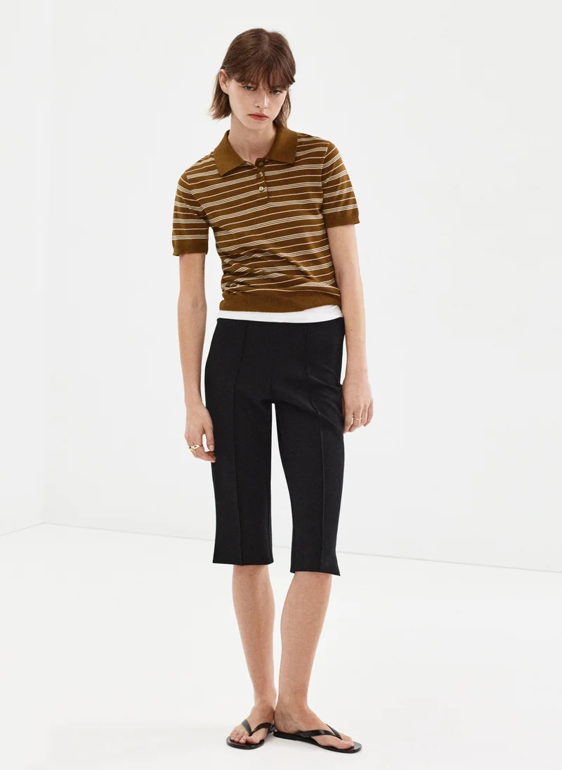 Mango 17-CARAMELO Knitted Polo-Neck Sweater for Women | Best Price UAE