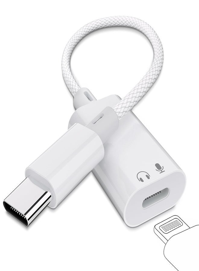 Vcddom USB C to Lightning Audio Adapter, USB Type C Male to Female Lightning Headphone Audio Adapter Compatible with iPhone 17/17 Pro/16/16 Pro Max, iPad Pro, iPad Air 6/5, Galaxy S25/S24 (No Charge) - Image 1