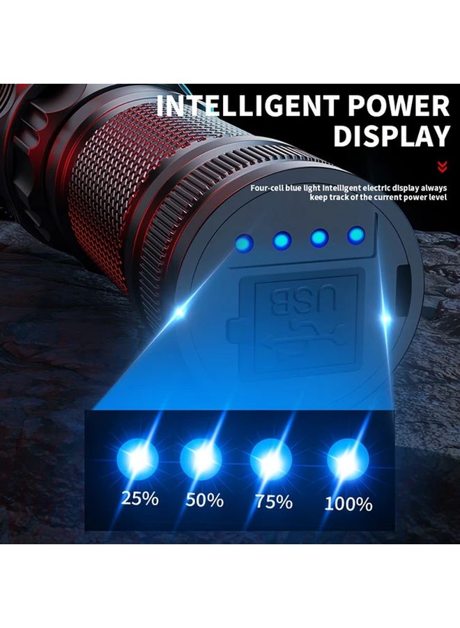 USB Rechargeable Flashlight Super Bright LED Torch Stepless Dimming 4 Modes Zoomable Beam Portable Outdoor Lantern - Image 5