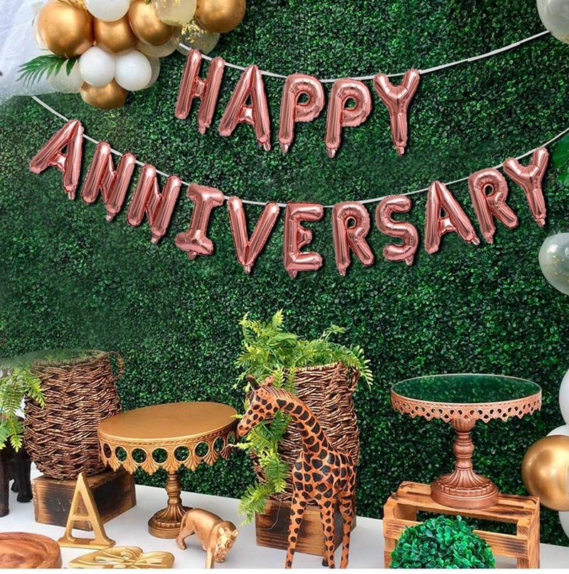 AMFIN® Happy Anniversary Balloons for Decoration Anniversary Celebration Balloons Bedroom, Room Decorating Items Marriage Theme Decorative Foil Balloons for Anniversary - Rose Gold - Image 5