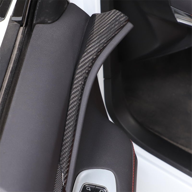 غطاء زخرفي داخلي لباب السيارة لسيارة C8 كورفيت ستينغراي Z51 Z06 2020-2025 من ألياف الكربون