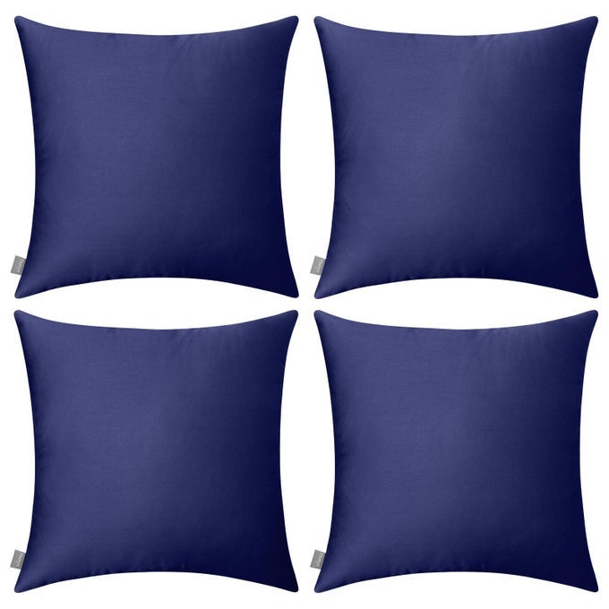 4PACK 100 COTTON COMFORTABLE SOLID DECORATIVE THROW PILLOW CASE SQUARE CUSHION COVER PILLOWCASE SUBLIMATION BLANK PILLOW COVERS HALLOWEEN DIY THROW PILLOWCASE18X18INCH45X45CMDARK BLUE